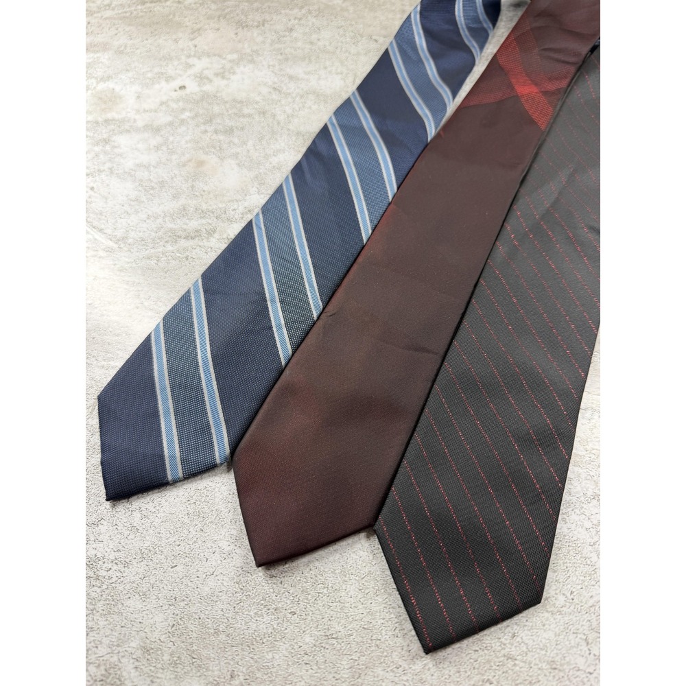 J. Ferrar Tie Mens Multicolor Polyester Pointed Striped Necktie Lot of 3 Skinny